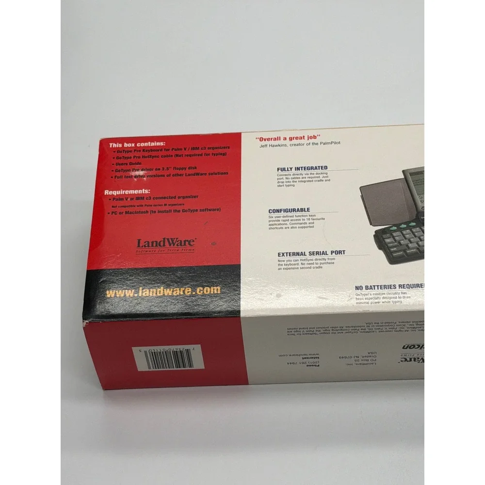 LandWare GoType Pro Keyboard for Palm V IBM WorkPad c3 Vintage PDA Accessory